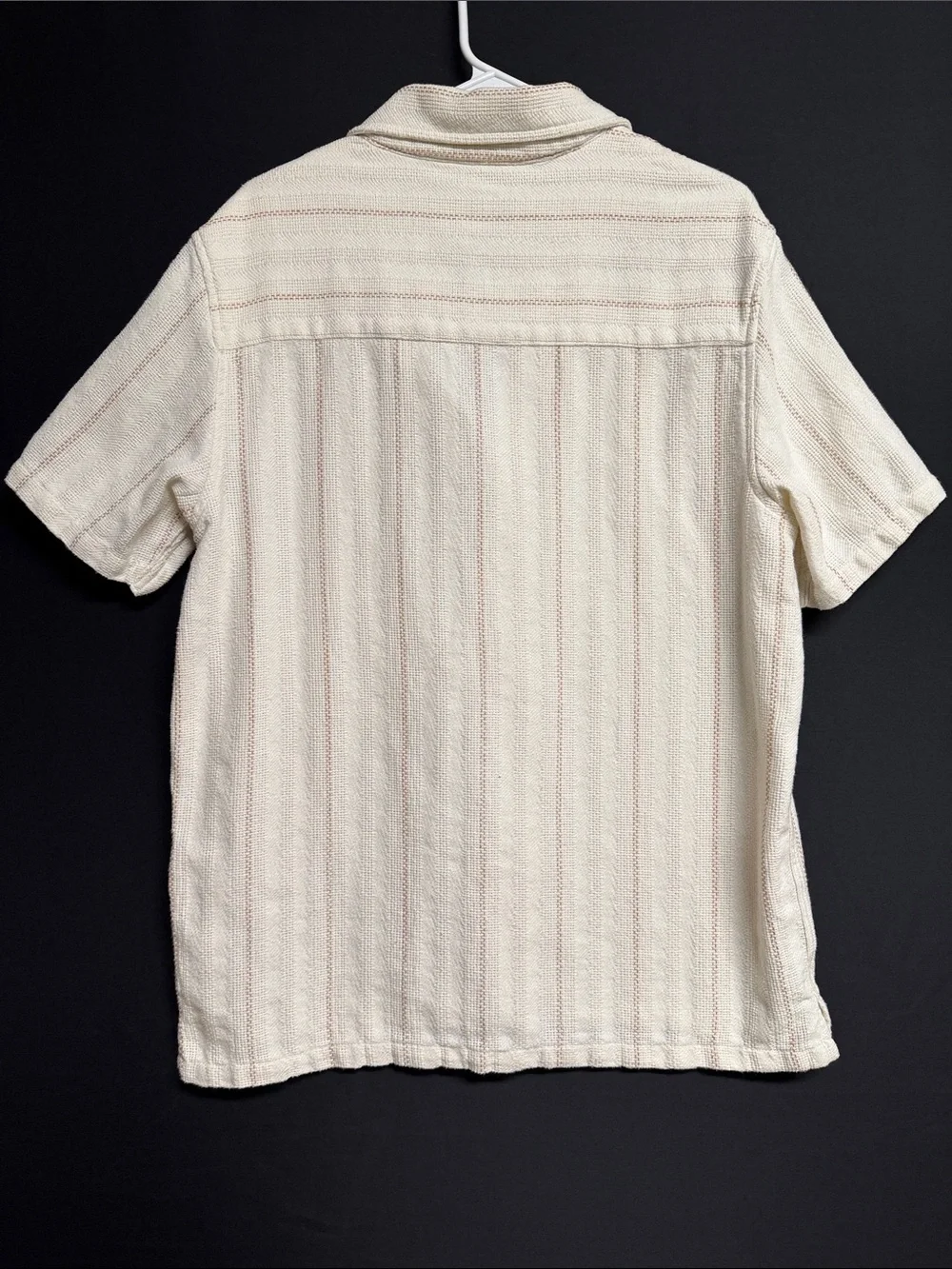 Common People Short Sleeve Revere Textured Shirt Size Large